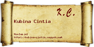 Kubina Cintia névjegykártya